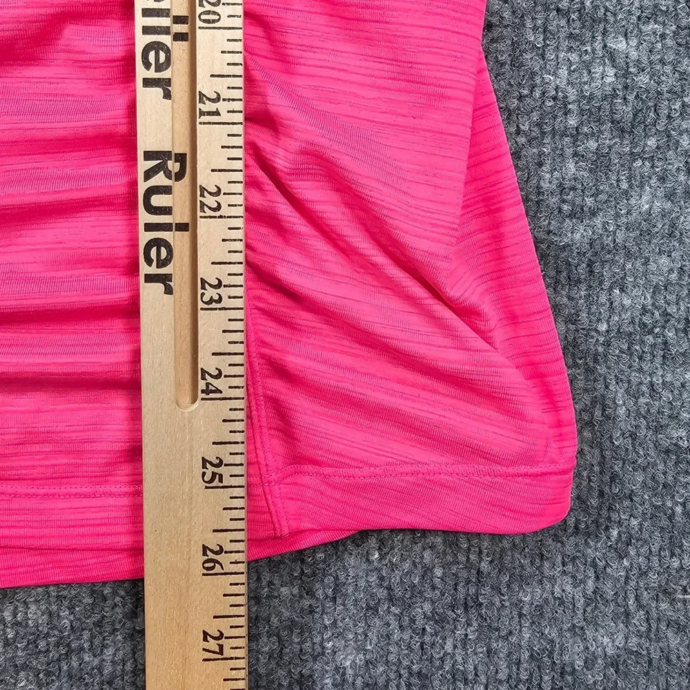 Athleta Pacifica Illume UPF Tee Pink Heathered Half Zip Rash Guard Shirt‎ Medium